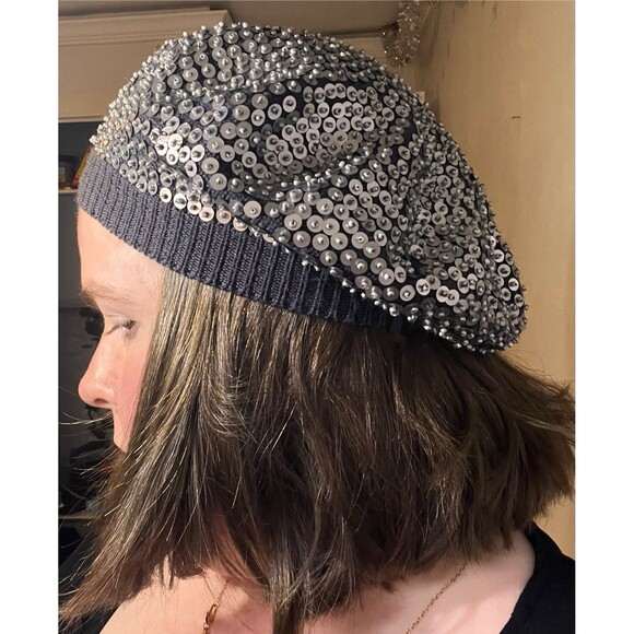 Vintage 2000’s Juicy Couture Sequin Beret With Charm Womans 100% Merino Wool main image 10